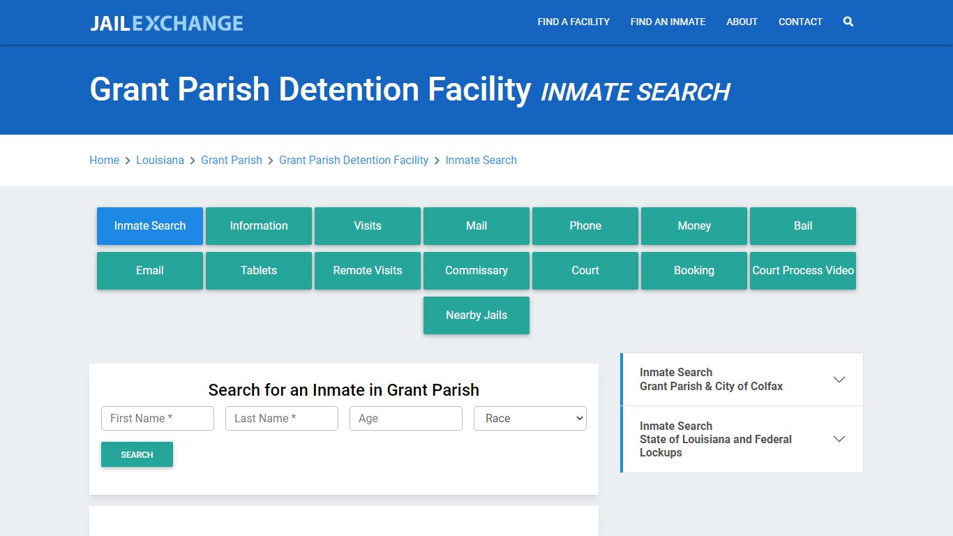 Grant Parish Detention Facility Inmate Search - Jail Exchange