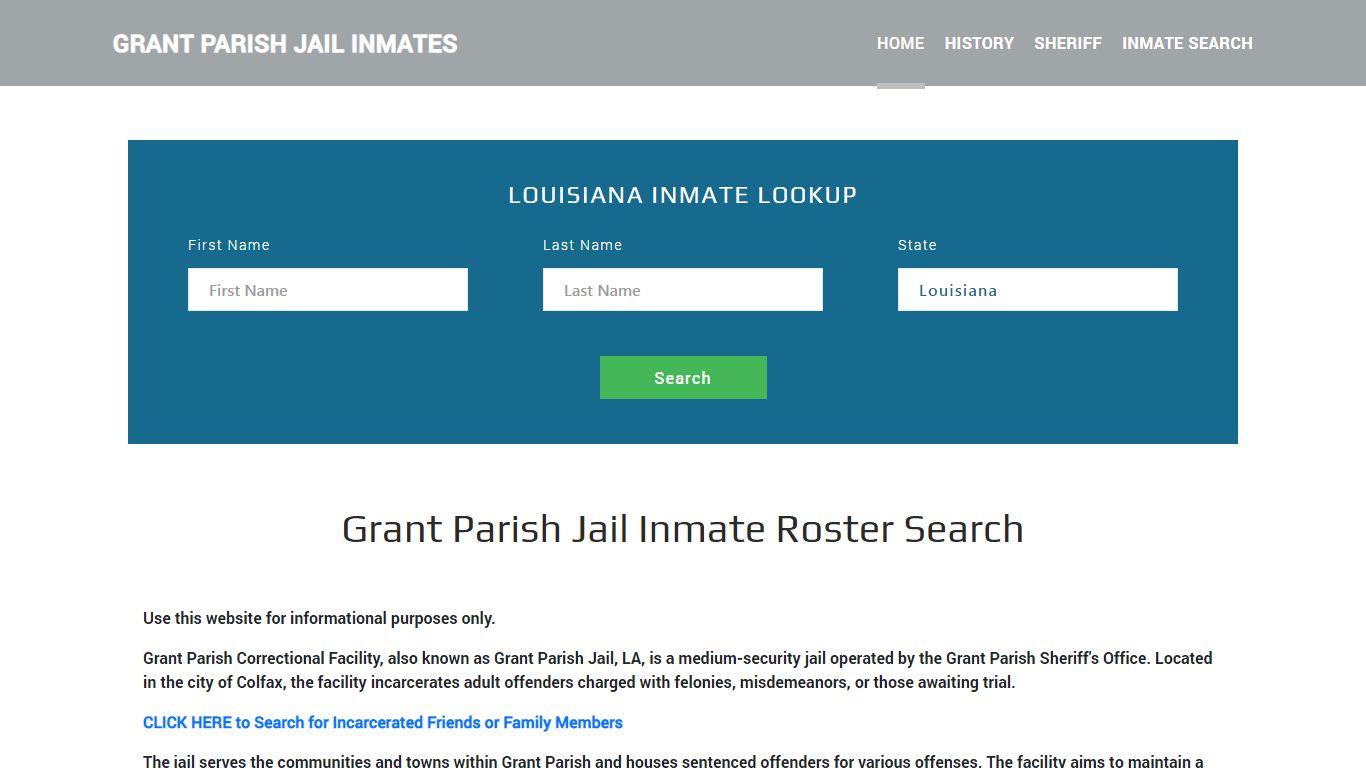 Grant Parish Jail Inmate Roster Lookup, Colfax, LA