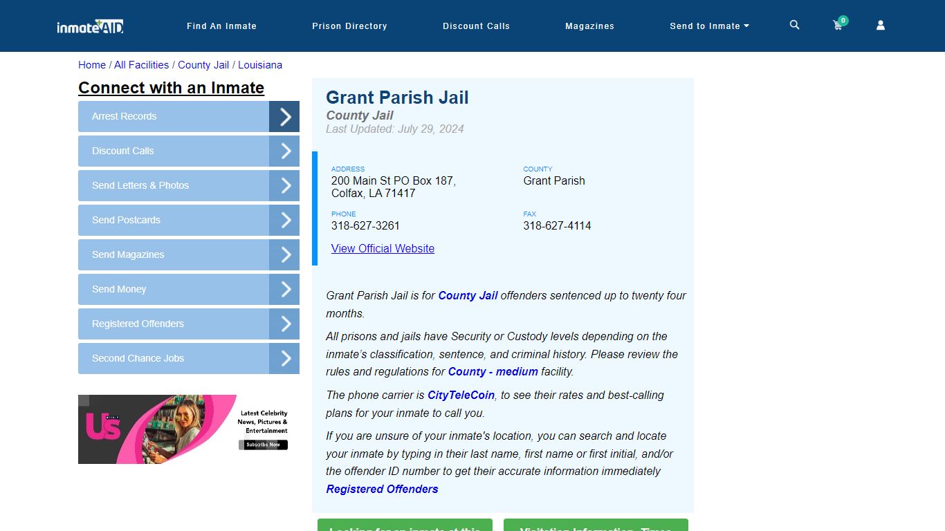 Grant Parish Jail - Inmate Locator